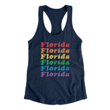 Florida Pride Women's Racerback Tank-Midnight Navy-Allegiant Goods Co. Vintage Sports Apparel