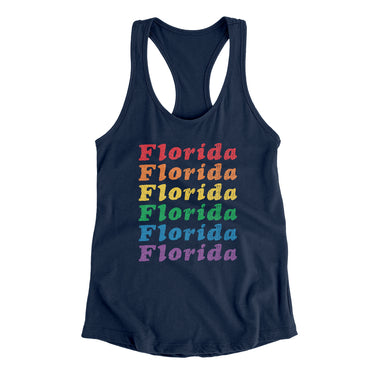 Florida Pride Women's Racerback Tank-Midnight Navy-Allegiant Goods Co. Vintage Sports Apparel