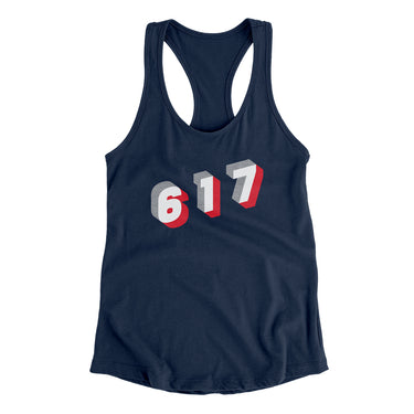 Boston 617 Area Code Women's Racerback Tank-Allegiant Goods Co. Vintage Sports Apparel