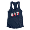 Boston 617 Area Code Women's Racerback Tank-Midnight Navy-Allegiant Goods Co. Vintage Sports Apparel