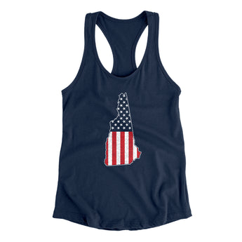 New Hampshire American Flag Women's Racerback Tank-Allegiant Goods Co. Vintage Sports Apparel