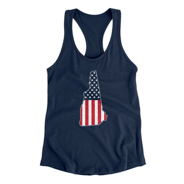 New Hampshire American Flag Women's Racerback Tank-Allegiant Goods Co. Vintage Sports Apparel