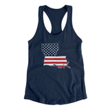 Louisiana American Flag Women's Racerback Tank-Allegiant Goods Co. Vintage Sports Apparel