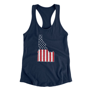 Idaho American Flag Women's Racerback Tank-Allegiant Goods Co. Vintage Sports Apparel