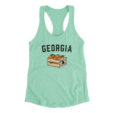 Georgia Peach Crate Women's Racerback Tank-Mint-Allegiant Goods Co. Vintage Sports Apparel
