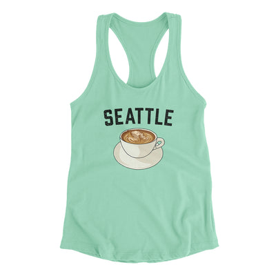 Seattle Coffee Women's Racerback Tank-Mint-Allegiant Goods Co. Vintage Sports Apparel