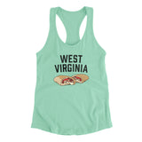 West Virginia Pepperoni Roll Women's Racerback Tank-Mint-Allegiant Goods Co. Vintage Sports Apparel