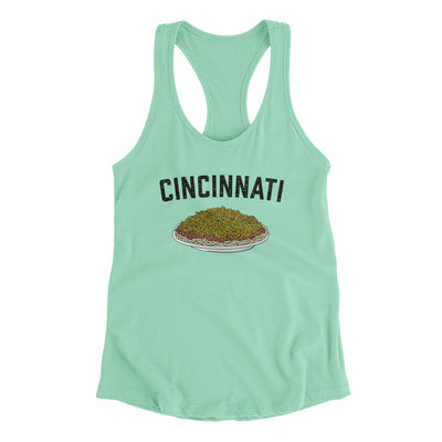 Cincinnati Chili Women's Racerback Tank-Mint-Allegiant Goods Co. Vintage Sports Apparel