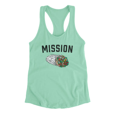 Mission Burrito Women's Racerback Tank-Allegiant Goods Co. Vintage Sports Apparel