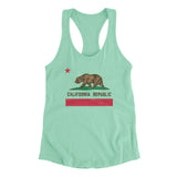 California State Flag Women's Racerback Tank-Mint-Allegiant Goods Co. Vintage Sports Apparel