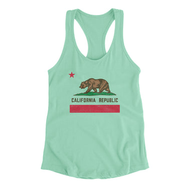 California State Flag Women's Racerback Tank-Mint-Allegiant Goods Co. Vintage Sports Apparel