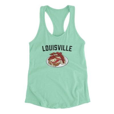 Louisville Hot Brown Women's Racerback Tank-Mint-Allegiant Goods Co. Vintage Sports Apparel