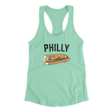 Philly Cheesesteak Women's Racerback Tank-Mint-Allegiant Goods Co. Vintage Sports Apparel
