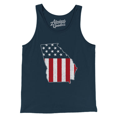 Georgia American Flag Men/Unisex Tank Top-Allegiant Goods Co. Vintage Sports Apparel