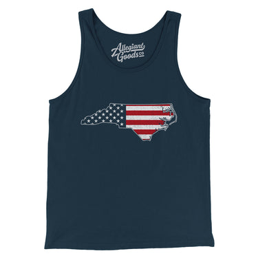 North Carolina American Flag Men/Unisex Tank Top-Allegiant Goods Co. Vintage Sports Apparel