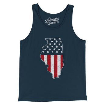 Illinois American Flag Men/Unisex Tank Top-Allegiant Goods Co. Vintage Sports Apparel