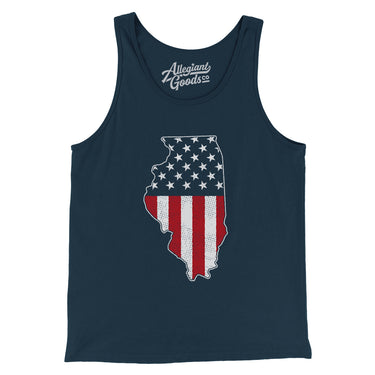 Illinois American Flag Men/Unisex Tank Top-Allegiant Goods Co. Vintage Sports Apparel