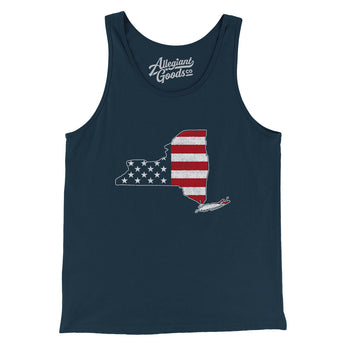 New York American Flag Men/Unisex Tank Top-Allegiant Goods Co. Vintage Sports Apparel
