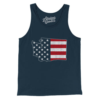 Washington American Flag Men/Unisex Tank Top-Allegiant Goods Co. Vintage Sports Apparel