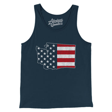 Washington American Flag Men/Unisex Tank Top-Allegiant Goods Co. Vintage Sports Apparel