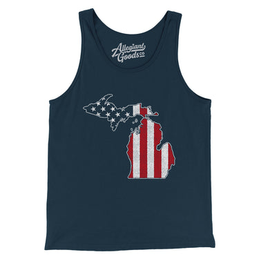 Michigan American Flag Men/Unisex Tank Top-Allegiant Goods Co. Vintage Sports Apparel
