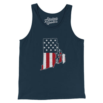 Rhode Island American Flag Men/Unisex Tank Top-Allegiant Goods Co. Vintage Sports Apparel