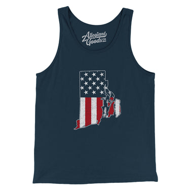 Rhode Island American Flag Men/Unisex Tank Top-Allegiant Goods Co. Vintage Sports Apparel