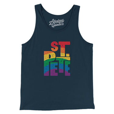 St. Petersburg Florida Pride Men/Unisex Tank Top-Navy-Allegiant Goods Co. Vintage Sports Apparel