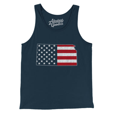 Kansas American Flag Men/Unisex Tank Top-Allegiant Goods Co. Vintage Sports Apparel