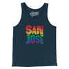 San Jose California Pride Men/Unisex Tank Top-Navy-Allegiant Goods Co. Vintage Sports Apparel