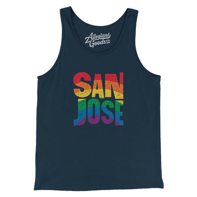 San Jose California Pride Men/Unisex Tank Top-Navy-Allegiant Goods Co. Vintage Sports Apparel