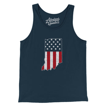 Indiana American Flag Men/Unisex Tank Top-Allegiant Goods Co. Vintage Sports Apparel