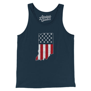 Indiana American Flag Men/Unisex Tank Top-Allegiant Goods Co. Vintage Sports Apparel