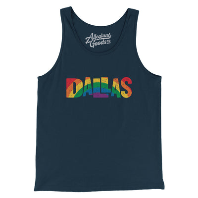 Dallas Texas Pride Men/Unisex Tank Top-Navy-Allegiant Goods Co. Vintage Sports Apparel
