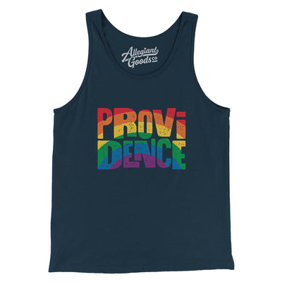 Providence Rhode Island Pride Men/Unisex Tank Top-Navy-Allegiant Goods Co. Vintage Sports Apparel