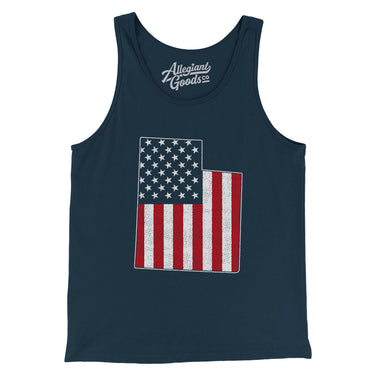 Utah American Flag Men/Unisex Tank Top-Allegiant Goods Co. Vintage Sports Apparel