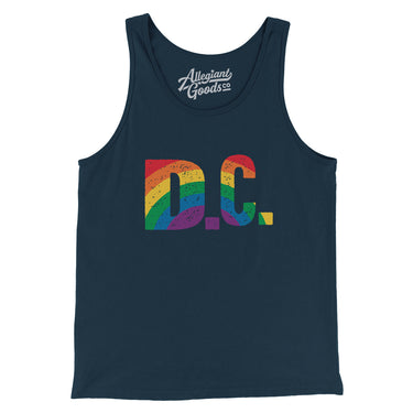 Washington D.C Pride Men/Unisex Tank Top-Navy-Allegiant Goods Co. Vintage Sports Apparel