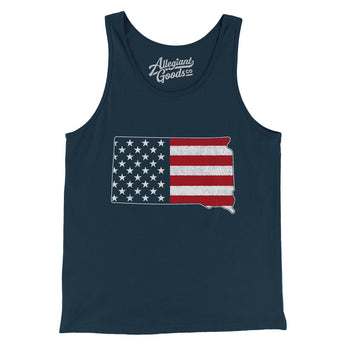 South Dakota American Flag Men/Unisex Tank Top-Allegiant Goods Co. Vintage Sports Apparel