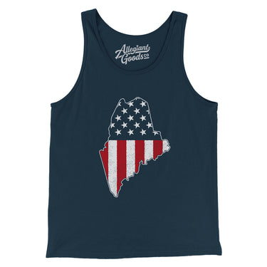 Maine American Flag Men/Unisex Tank Top-Allegiant Goods Co. Vintage Sports Apparel