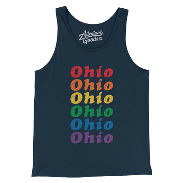 Ohio Pride Men/Unisex Tank Top-Navy-Allegiant Goods Co. Vintage Sports Apparel
