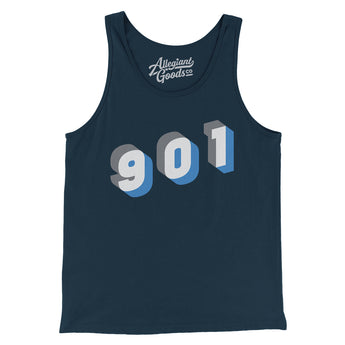 Memphis 901 Area Code Men/Unisex Tank Top-Navy-Allegiant Goods Co. Vintage Sports Apparel