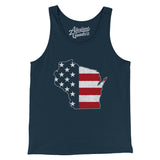 Wisconsin American Flag Men/Unisex Tank Top-Allegiant Goods Co. Vintage Sports Apparel