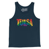 Tulsa Oklahoma Pride Men/Unisex Tank Top-Navy-Allegiant Goods Co. Vintage Sports Apparel