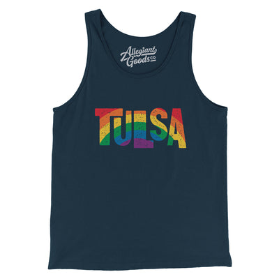 Tulsa Oklahoma Pride Men/Unisex Tank Top-Navy-Allegiant Goods Co. Vintage Sports Apparel