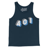 Rhode Island 401 Area Code Men/Unisex Tank Top-Navy-Allegiant Goods Co. Vintage Sports Apparel
