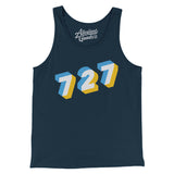 St. Petersburg 727 Area Code Men/Unisex Tank Top-Navy-Allegiant Goods Co. Vintage Sports Apparel