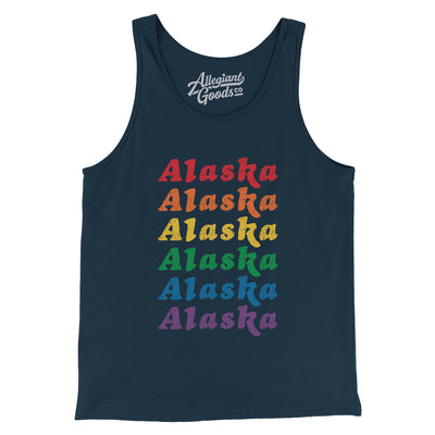Alaska Pride Men/Unisex Tank Top-Navy-Allegiant Goods Co. Vintage Sports Apparel