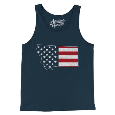 Montana American Flag Men/Unisex Tank Top-Allegiant Goods Co. Vintage Sports Apparel