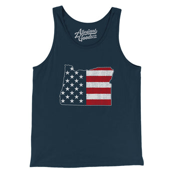 Oregon American Flag Men/Unisex Tank Top-Allegiant Goods Co. Vintage Sports Apparel