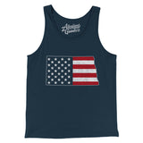North Dakota American Flag Men/Unisex Tank Top-Navy-Allegiant Goods Co. Vintage Sports Apparel
